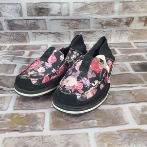 Ariat Shoes Women's Size 6B Floral Print Comfort Suede Back Casual